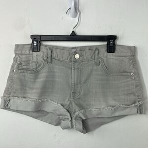 7 For All Mankind Cut Off Destroyed Denim Shorts Light Gray size 31”